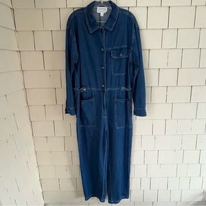 Anthropologie x Mare Mare Aya Denim Utility Long Sleeve Jumpsuit